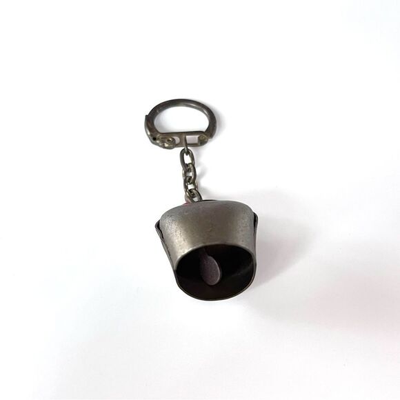 Vintage Swiss Cowbell w/ Flowers Keychain - Picture 4 of 4
